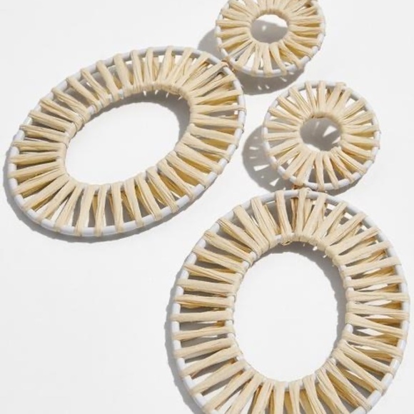 NWT! Turquoise Raffia Dangle Earrings - Picture 4 of 5